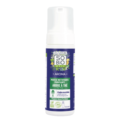 SO BIO Aroma Mousse Nettoyante Purifiante Arbre à Thé Bio 150ml