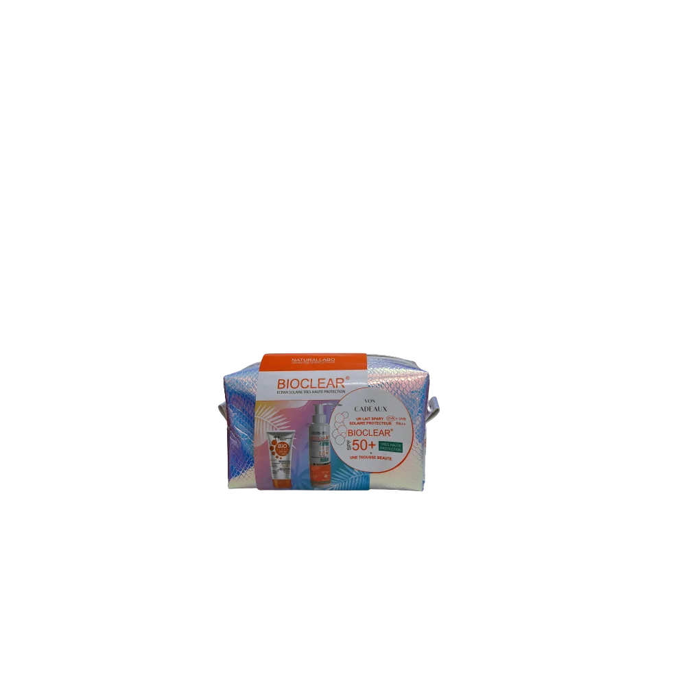 naturallabo COFFRET BIOCLEAR ECRAN MINERAL TEINTE + LAIT SPRAY SPF50+