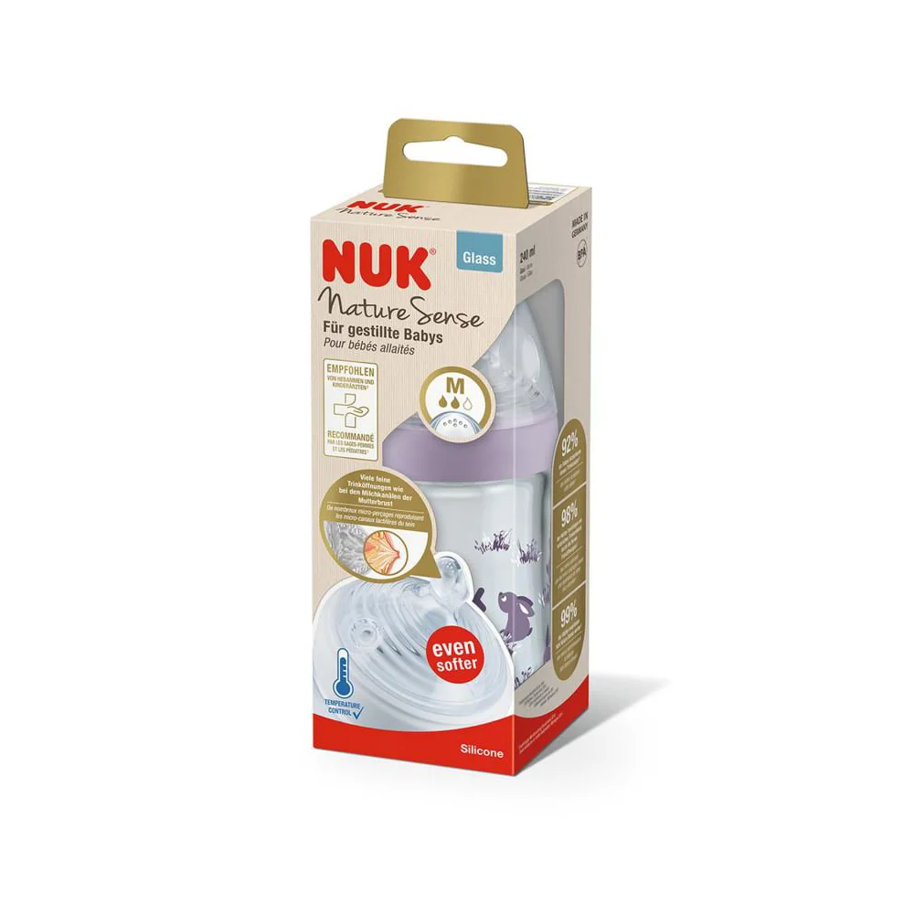 NUK Biberon en verre Nature Sense Avec Temperature 240 ml