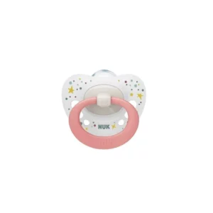 Nuk sucette en silicone signature 0-6 mois étoile rose