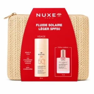 NUXE - FLUIDE SOLAIRE LEGER SPF50 + HUILE FLORALE ET TROUSSE OFFERTES