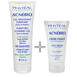 PHYTEAL ACNEBIO - PACK : GEL NETTOYANT 250ML + CREME HYDTRATANTE 50ML