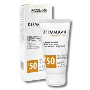 PRODERMA DERMALIGHT - CREME SOLAIRE TRIPLE ACTION TEINTE SPF 50+