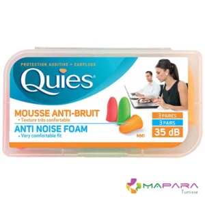 Quies Protection auditive en mousse 3 paires FLUO