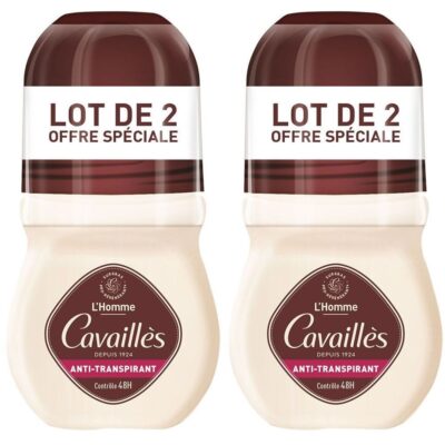 Rogé Cavailles Absorb+ 48H Homme Anti-Transpirant Roll-On Lot de 2 x 50 ml