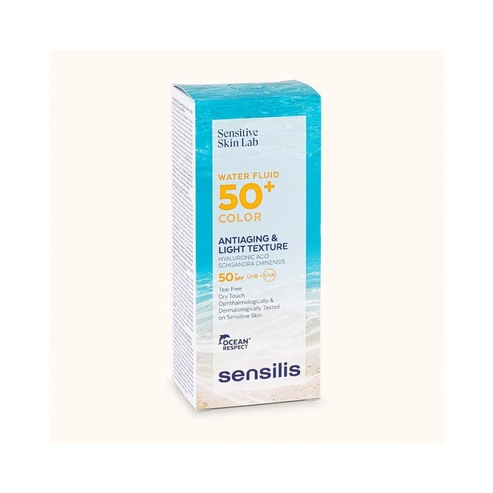 SENSILIS Fluide d'Eau SPF50+ Fluide Photoprotecteur Anti-Âge avec Couleur 40 ml
