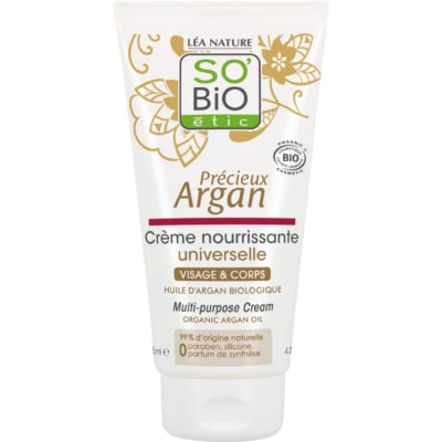 SO BIO Crème Nourrissante Universelle Visage et Corps Précieux Argan 125 ml