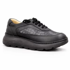 STI LIGHT - CHAUSSURES ORTHOPEDIQUES NOIR AVEC DETAILS CROCO FEMME