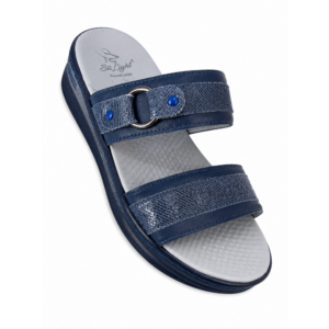 STI LIGHT - CLAQUETTES ORTHOPÉDIQUES BLEUES AVEC DETAILS BRILLANTS POUR FEMME