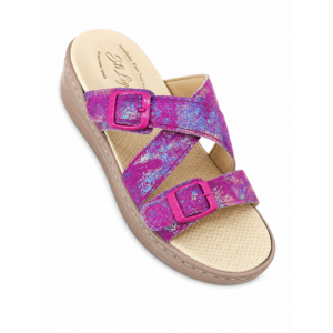 STI LIGHT - CLAQUETTES ORTHOPEDIQUES CROIEES ROSES ET VIOLETS FEMME