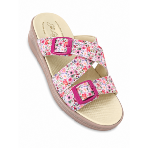 STI LIGHT - CLAQUETTES ORTHOPEDIQUES BLANCHES FLEURIES POUR FEMME