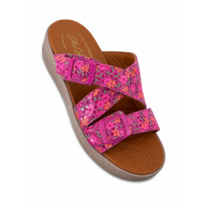 STI LIGHT - CLAQUETTES ORTHOPEDIQUES ROSE FUSHIA DETAILS FLEURIES FEMME