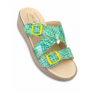 STI LIGHT - CLAQUETTES ORTHOPEDIQUES VERTS ET JAUNES FEMME