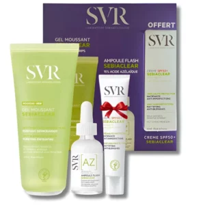 SVR COFFRET SEBIACLEAR - GEL MOUSSANT 200ML+AMPOULE AZ FLASH ANTI IMPERFECTIONS 30ML+CREME SOLAIRE MATIFIANTE SPF50...