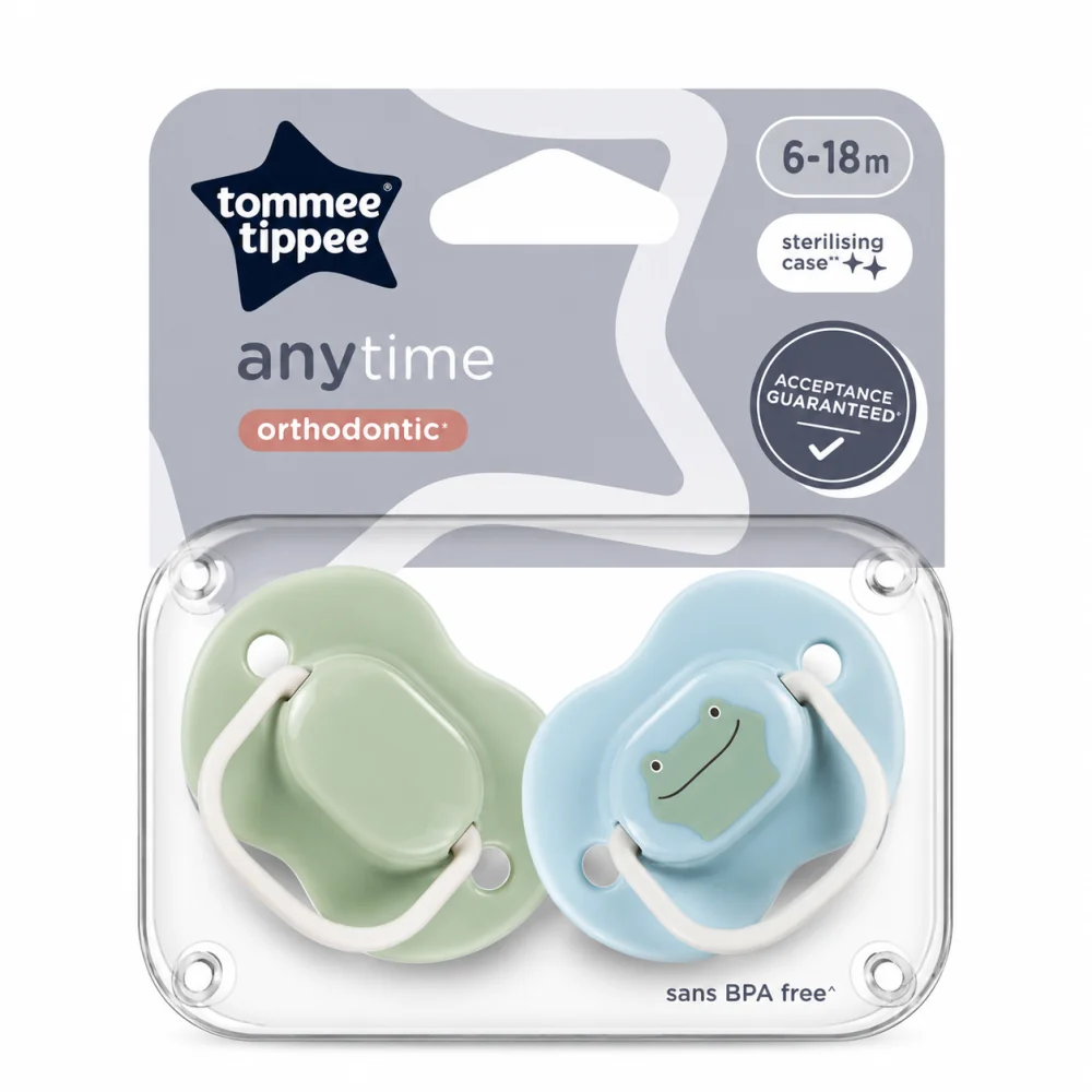 TOMMEE TIPPEE ANY TIME ORTHODONTIC - LOT DE 2 SUCETTES 6-18MOIS
