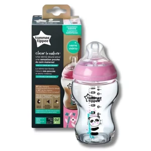 TOMMEE TIPPEE - BIBERON EN VERRE ROSE 0M+ 250 ML
