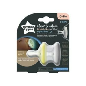 TOMMEE TIPPEE Closer To Nature 2 Sucettes Breast-like Nuit 0-6M
