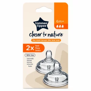 TOMMEE TIPPEE CLOSER TO NATURE - LOT DE 2 TETINES DEBIT RAPIDE +6MOIS