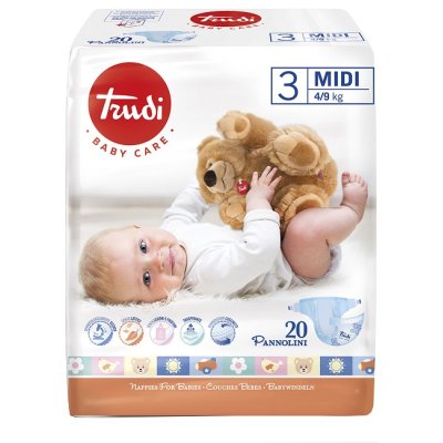 TRUDI Couches Bebes T3 4-9Kg 20 Pieces