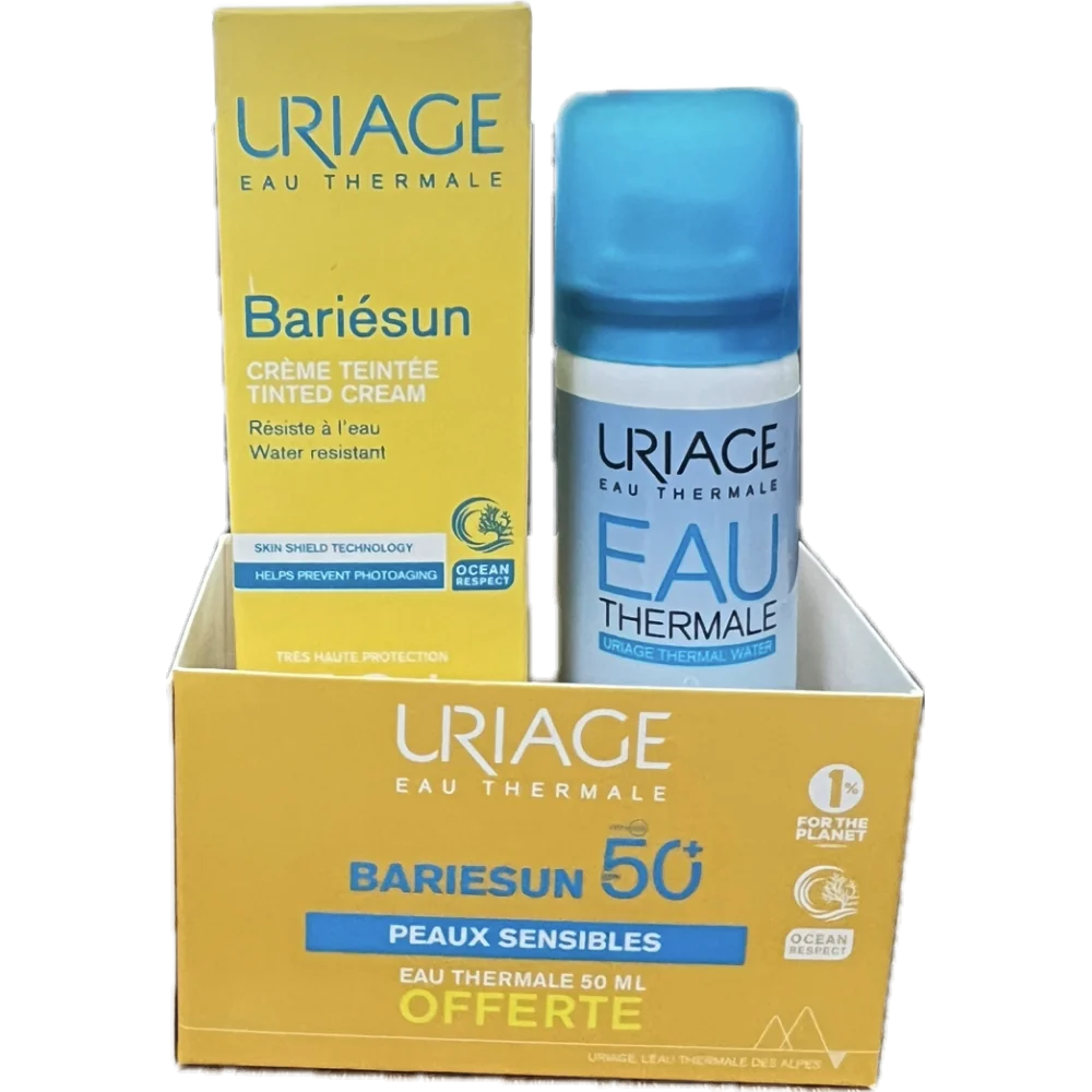 Uriage Bariésun Crème Teintée Skin Shield Technologie SPF50+ 50 ml - Teinte Gold + Eau thermale offerte