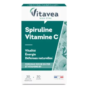 Vitavea Spiruline Vitamine C Fer Vitamine B9 30 Gelules