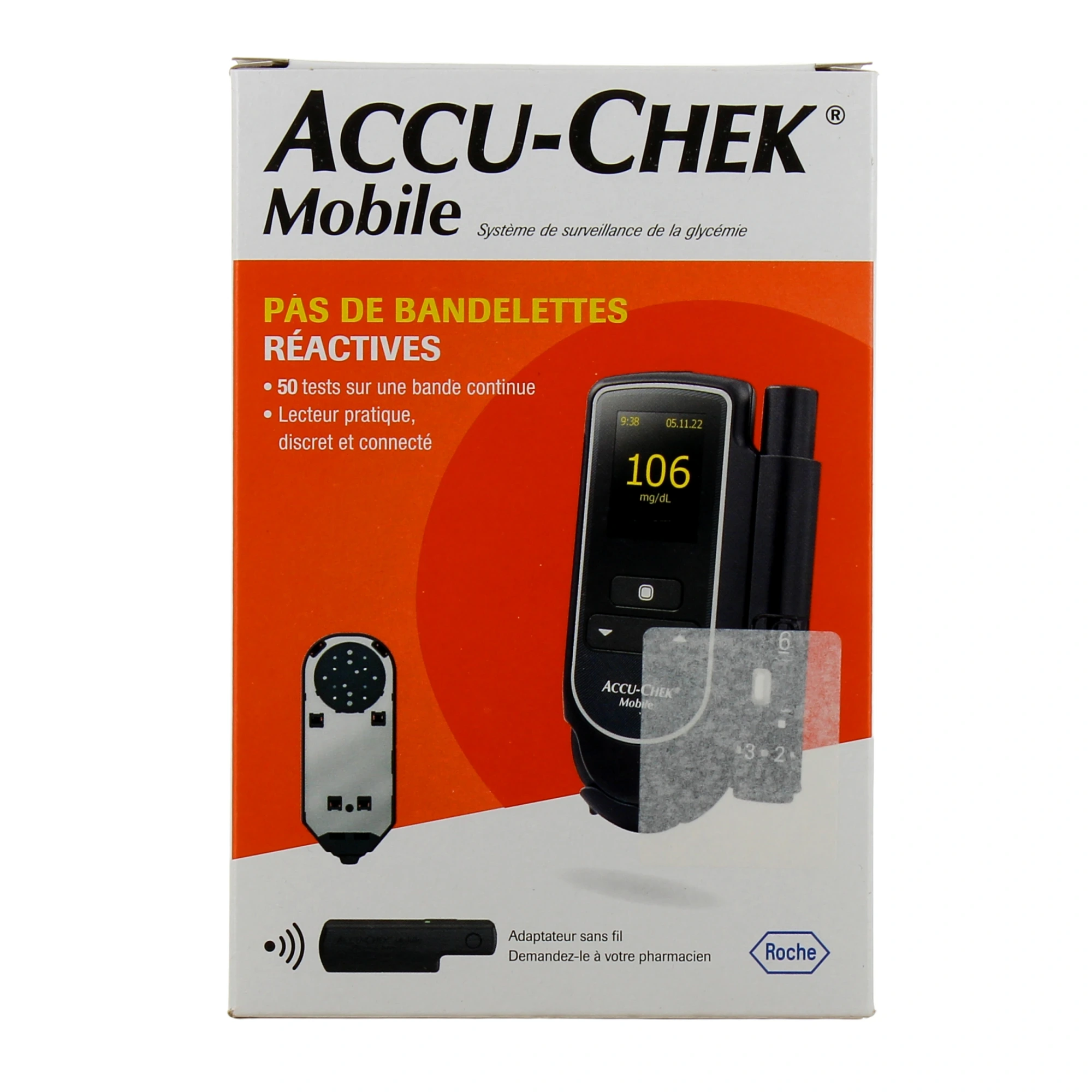 Accu Chek Mobile Lecteur Glycémie Tout en Un + Autopiqueur FastClix