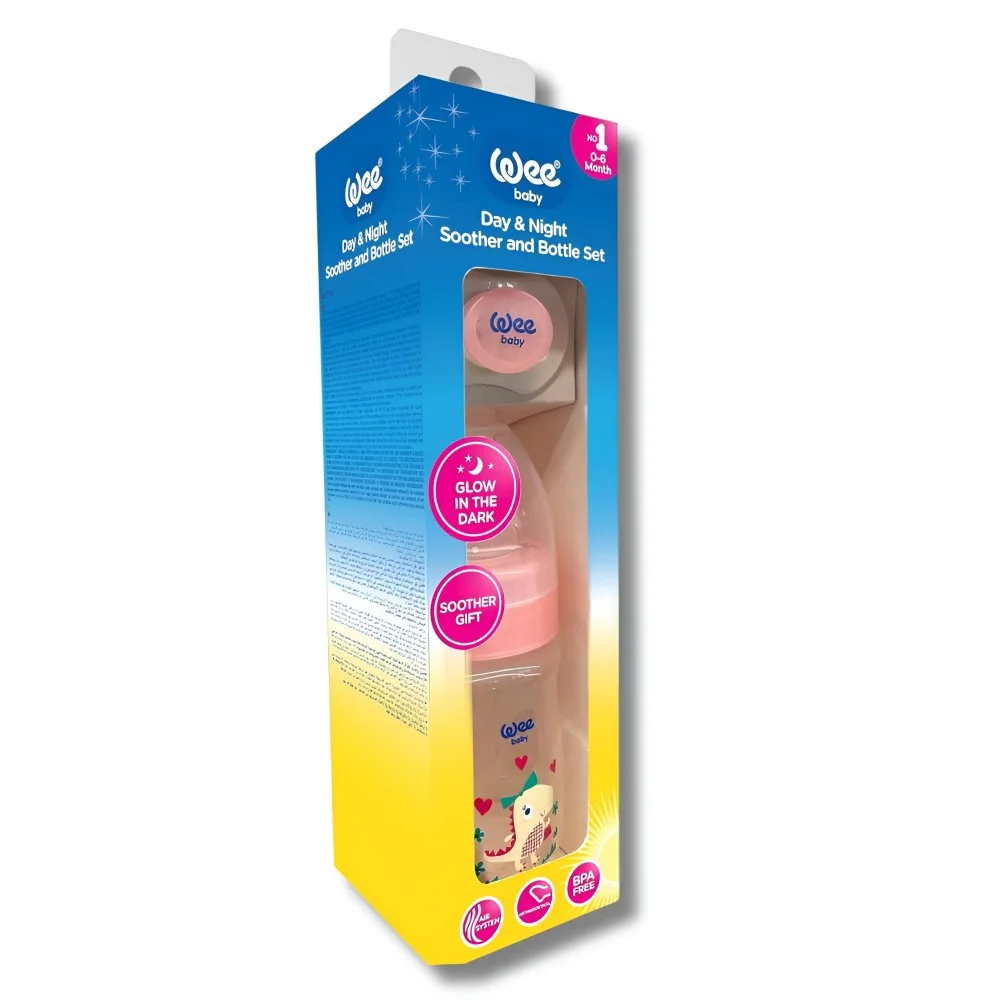 WEE BABY - BIBERON 150ML + SUCETTE JOUR ET NUIT 0-6MOIS