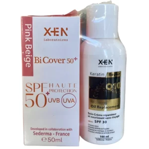 XEN BiCover Ecran BEIGE ROSE SPF 50 + lotion cheveux SPF 30 OFFERTE