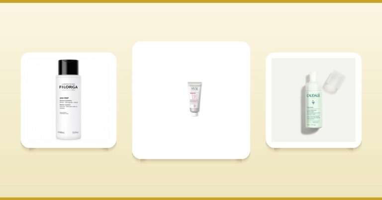 Produits de démaquillage Filorga Skin Prep, SVR Sensifine baume et Caudalie Vinoclean mousse sur ParaAurea