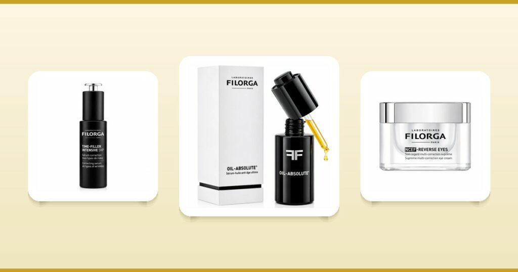 Gamme anti-âge Filorga : Time-Filler Intensive 5XP, Oil Absolute et NCEF Reverse Eyes sur ParaAurea