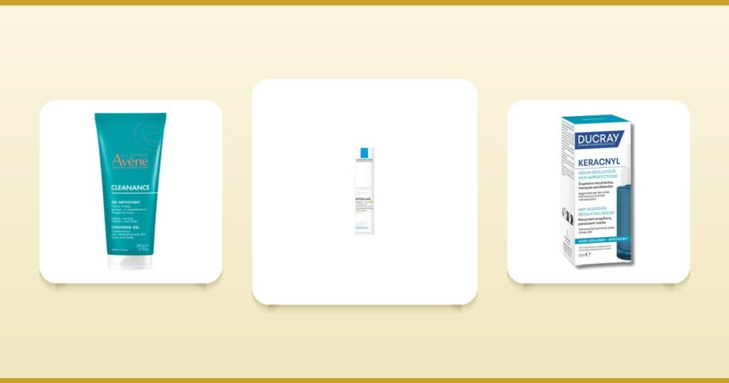 Soins peaux à imperfections Avène Cleanance, La Roche-Posay Effaclar Duo+ et Ducray Keracnyl sur ParaAurea