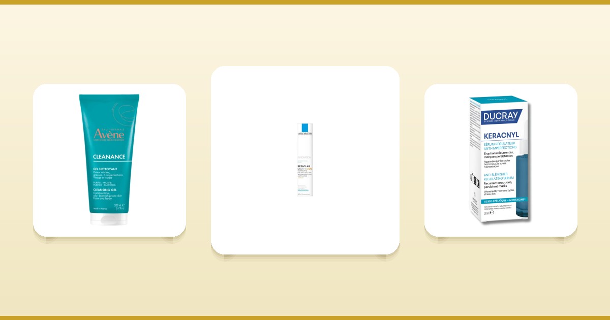 Soins peaux à imperfections Avène Cleanance, La Roche-Posay Effaclar Duo+ et Ducray Keracnyl sur ParaAurea