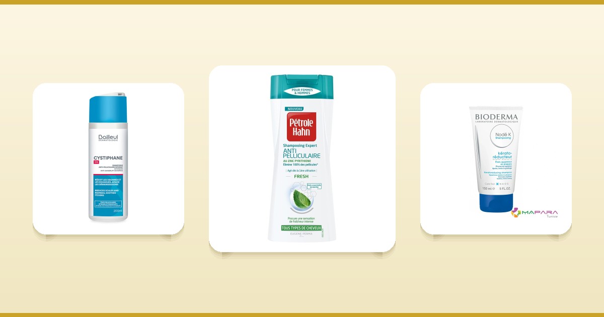 Shampoings antipelliculaires Cystiphane, Pétrole Hahn et Bioderma Node K sur ParaAurea